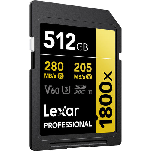 Lexar Professional Gold Series 512GB SDXC UHS-II 270MB/s Memory Card - V60