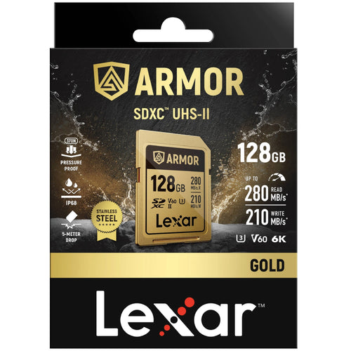 Lexar Armor Gold 128GB SDXC UHS-II 280MB/s Memory Card - V60
