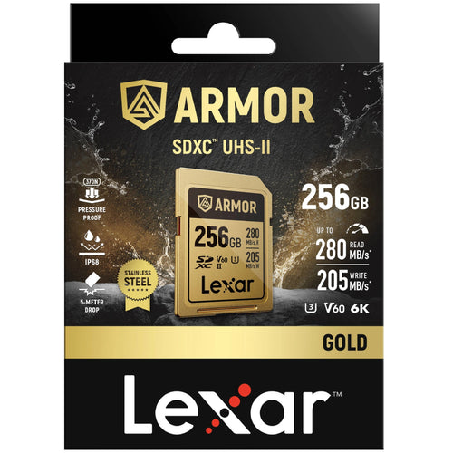 Lexar Armor Gold 256GB SDXC UHS-II 280MB/s Memory Card - V60