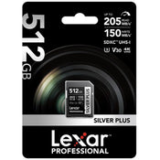 Lexar Professional Silver Plus 512GB SDXC UHS-I 205MB/s Memory Card - V30