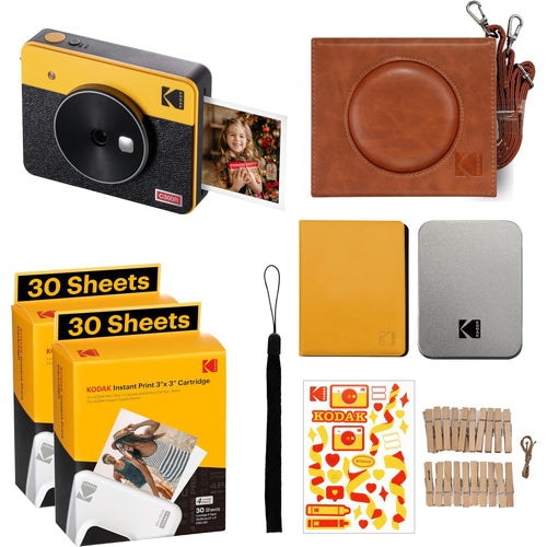Kodak Instant Camera Mini Shot 3 Retro Cartridge + Accessories Bundle