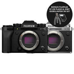 Fujifilm X-T5 Mirrorless Digital Camera - Body Only with Bonus Fujifilm EF-X8 Flash and Joby GorillaPod 3K Kit