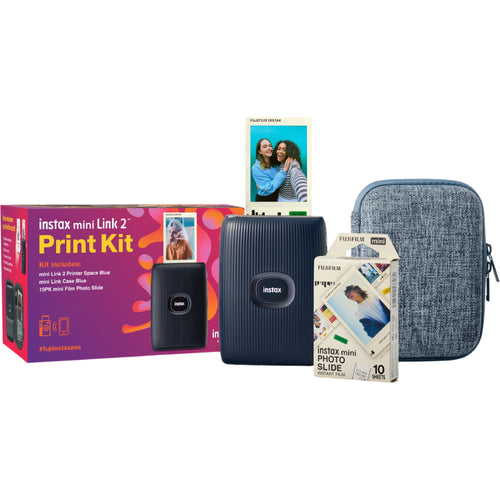 Fujifilm X-T50 Black with XF 16-50mm Lens and instax mini Link 2 Print Kit (Space Blue)