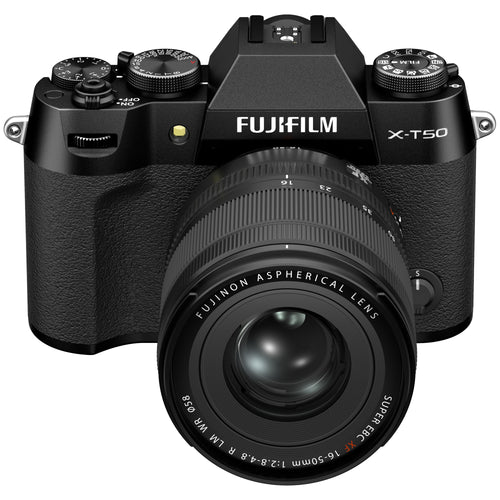 Fujifilm X-T50 Black with XF 16-50mm Lens and instax mini Link 2 Print Kit (Space Blue)