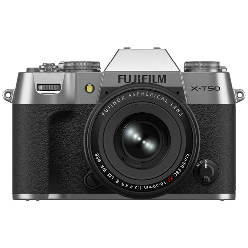 Fujifilm X-T50 Silver with XF 16-50mm Lens and instax mini Link 2 Print Kit (Space Blue)