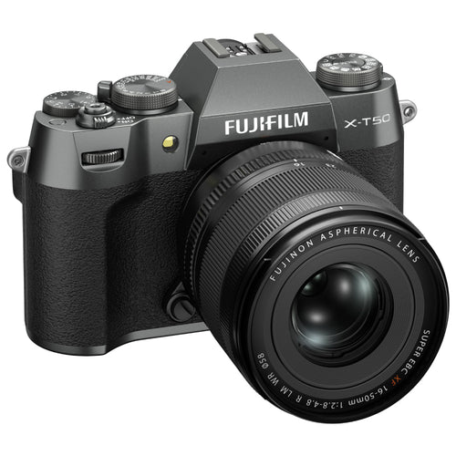 Fujifilm X-T50 Charcoal with XF 16-50mm Lens and instax mini Link 2 Print Kit (Space Blue)