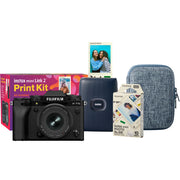 Fujifilm X-T5 Black with XF 16-50mm Lens and instax mini Link 2 Print Kit (Space Blue)