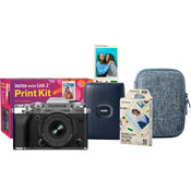 Fujifilm X-T5 Silver with XF 16-50mm Lens and instax mini Link 2 Print Kit (Space Blue)