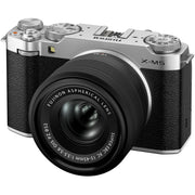 Fujifilm X-M5 Silver with XC 15-45mm Kit and instax mini Link 2 Print Kit (Space Blue)