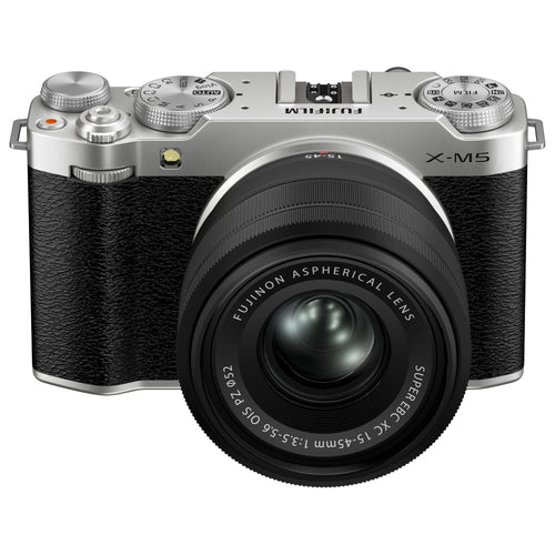 Fujifilm X-M5 Silver with XC 15-45mm Kit and instax mini Link 2 Print Kit (Space Blue)
