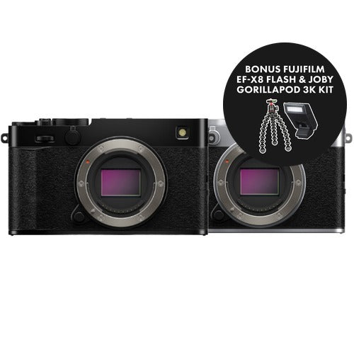 Fujifilm X-E5 Mirrorless Camera with Bonus Fujifilm EF-X8 Flash and Joby GorillaPod 3K Kit