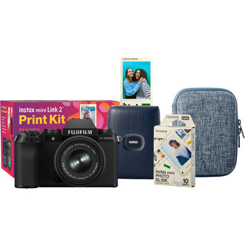 Fujifilm X-T30 III Black with XC 13-33mm f/3.5-6.3 OIS Lens and instax mini Link 2 Print Kit (Space Blue)