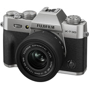 Fujifilm X-T30 III Silver with XC 13-33mm f/3.5-6.3 OIS Lens and instax mini Link 2 Print Kit (Space Blue)