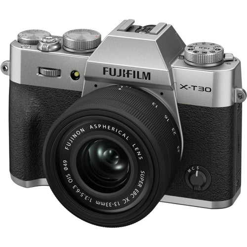 Fujifilm X-T30 III Silver with XC 13-33mm f/3.5-6.3 OIS Lens and instax mini Link 2 Print Kit (Space Blue)