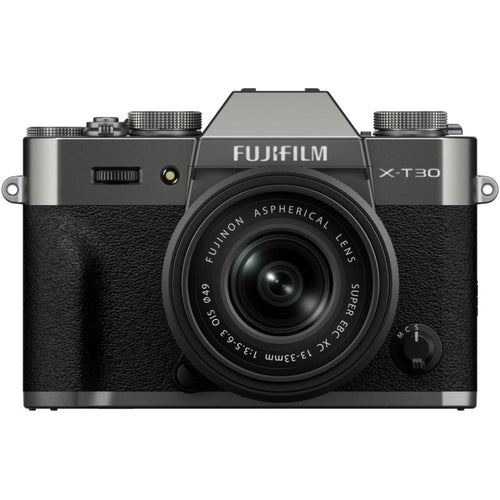 Fujifilm X-T30 III Charcoal Silver with XC 13-33mm f/3.5-6.3 OIS Lens and instax mini Link 2 Print Kit (Space Blue)