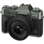 Fujifilm X-T30 III Charcoal Silver with XC 13-33mm f/3.5-6.3 OIS Lens and instax mini Link 2 Print Kit (Space Blue)
