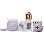 Fujifilm Instax Mini 12 with Case, Novelty Film, Acrylic Photo Frame and Recycled Wood Ornament/Tag - Lilac Purple