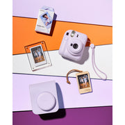 Fujifilm Instax Mini 12 with Case, Novelty Film, Acrylic Photo Frame and Recycled Wood Ornament/Tag - Lilac Purple