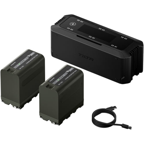 Tilta Foldable Charging Station for L-Series/NP-F Battery Kit (2 Batteries) - Black