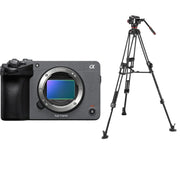 Sony FX5 Full-Frame Cinema Camera with Manfrotto 504X/645 FAST Twin Aluminium Video Tripod Kit