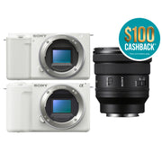 Sony ZV-E10 (White) with Sony ZV-E10 II (White) and FE 16-35mm F4 PZ G Lens