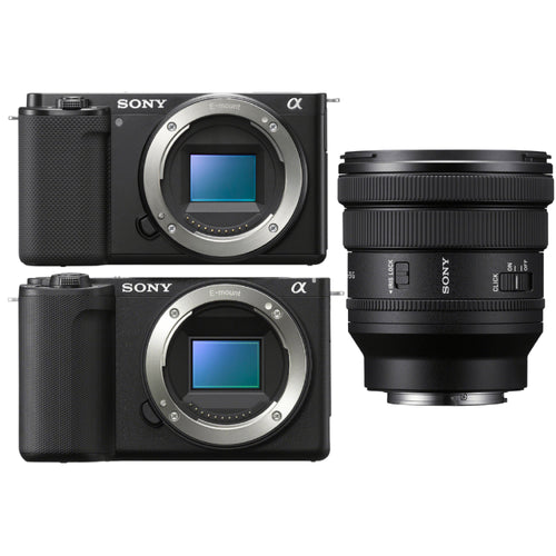 Sony ZV-E10 (Black) with Sony ZV-E10 II (Black) and FE 16-35mm F4 PZ G Lens