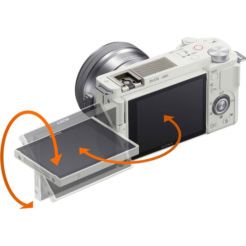Sony ZV-E10 (White) with Sony ZV-E10 II (White) and FE 16-35mm F4 PZ G Lens