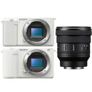 Sony ZV-E10 (White) with Sony ZV-E10 II (White) and FE 16-35mm F4 PZ G Lens