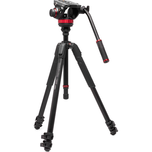 Manfrotto 502055XPRO3V Fluid Video Head and 055 Aluminium 3 Section Tripod Kit