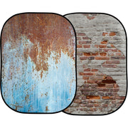 Manfrotto LL LB5713 Urban Collapsible Reversible Background 1.5 x 2.1m Rusty Metal / Plaster Wall