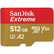 SanDisk Extreme microSDXC 512GB 160MB/s R 90MB/s W UHS-I U3 C10 V30 A2 Card