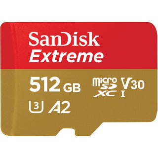 SanDisk Extreme microSDXC 512GB UHS-I 190MB/s Memory Card - V30