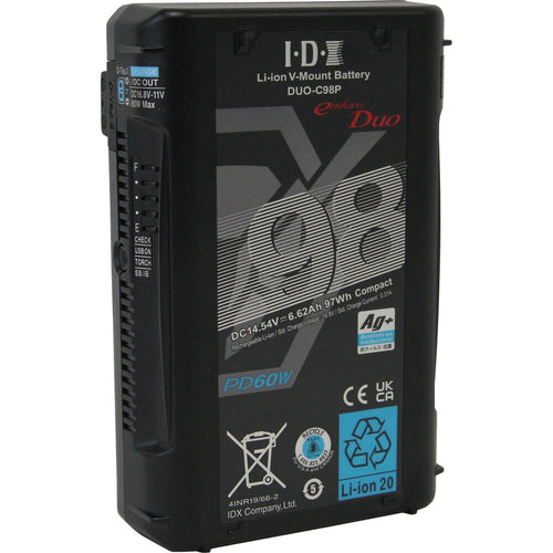 IDX 97Wh Li-ion V-Mount Battery with 2 x D-Taps & 1 x USB-C