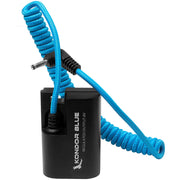 Kondor Blue Coiled DC 1.35/3.5mm to Canon LP-E6 Dummy Battery Cable (16-36