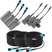 Kondor Blue Fletch Fiber Transmitter & Receiver Modules Kit for HDMI with Fiber Armored Cables OM3 MPO (100 Feet, 3-Pack)