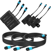 Kondor Blue Fletch Fiber Transmitter & Receiver Modules Kit for HDMI with Fiber Armored Cables OM3 MPO (50 Feet, 3-Pack)