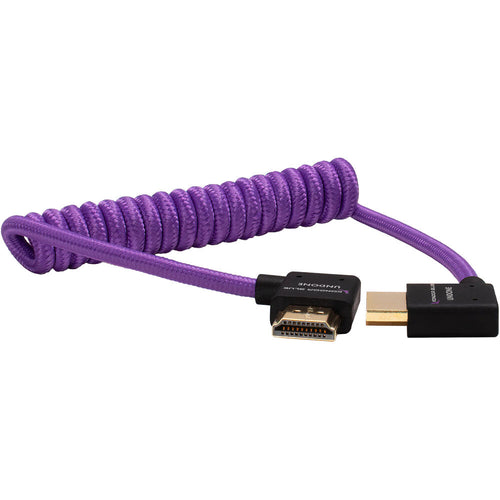 Kondor Blue Gerald Undone Coiled Right-Angle High-Speed HDMI Cable (Purple, 12 to 24