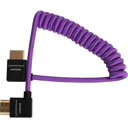 Kondor Blue Gerald Undone Coiled Right-Angle High-Speed HDMI Cable (Purple, 12 to 24