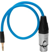 Kondor Blue Braided Female XLR to 3.5mm TRS Male Audio Cable (17