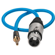 Kondor Blue Braided Female XLR to 3.5mm TRS Male Audio Cable (17