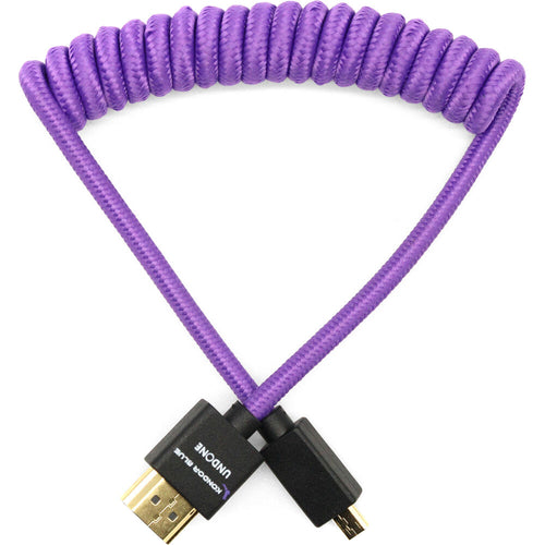 Kondor Blue Gerald Undone Braided Coiled High-Speed Micro-HDMI to HDMI Cable (Limited Purple Edition, 12 to 24