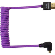 Kondor Blue Gerald Undone Braided Coiled High-Speed Right-Angle Micro-HDMI to HDMI Cable for Canon R5 & R6 Cameras (Limited Purple Edition, 12 to 24