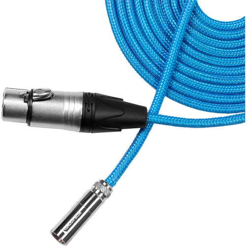 Kondor Blue Mini-XLR to XLR Female Cable for BMPCC 6K Pro & Canon C70 (Blue, 10')