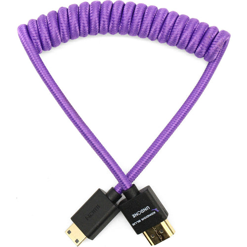 Kondor Blue Gerald Undone Braided Coiled High-Speed Mini-HDMI to HDMI Cable (Limited Purple Edition, 12 to 24