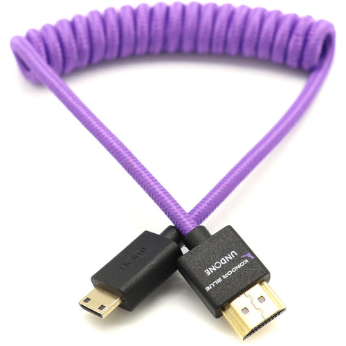 Kondor Blue Gerald Undone Braided Coiled High-Speed Mini-HDMI to HDMI Cable (Limited Purple Edition, 12 to 24