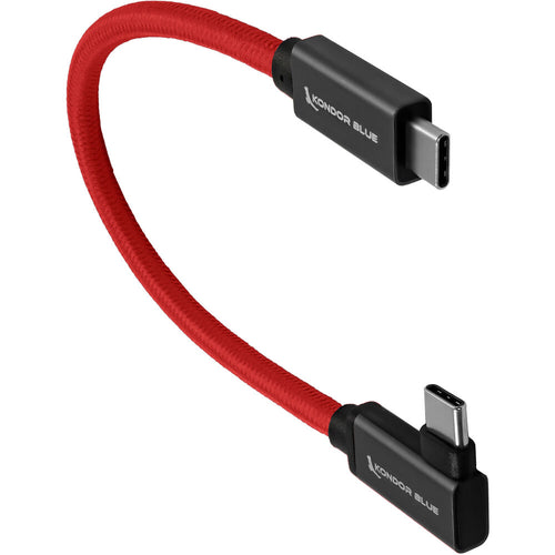 Kondor Blue Right-Angle USB-C 3.1 Gen 2 Cable (8.5
