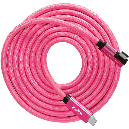 Kondor Blue iJustine Male USB-C 3.2 Gen 2 Right Angle Cable (6', Pink)
