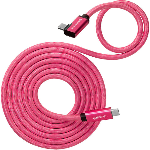 Kondor Blue iJustine Male USB-C 3.2 Gen 2 Right Angle Cable (6', Pink)