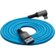 Kondor Blue USB-A to USB-C 3.0 Right Angle Cable (10', Blue)