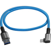 Kondor Blue USB-A to USB-C 3.0 Right Angle Cable (2', Blue)